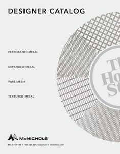 Front cover of the McNICHOLS® Designer Metals Catalog.