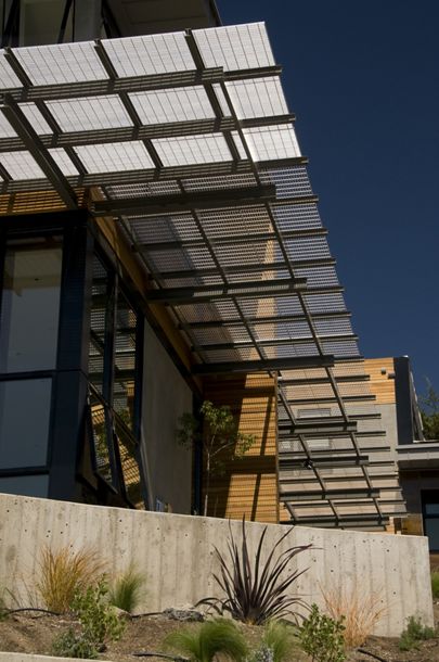 View of McNICHOLS Aluminum Bar Grating sunshade at this Oakland, CA residence