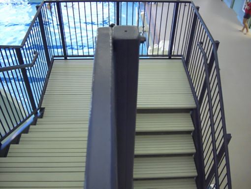 McNICHOLS Fiberglass Grating Stair Treads are installed at a recreation center in Strongsville, OH