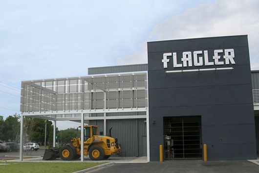 McNICHOLS Corrugated Perforated Metal applied as a building facade in Tampa, FL