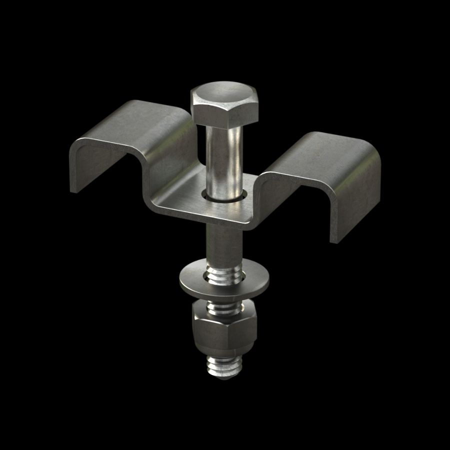 McNICHOLS® Accessories Fastener, Stainless Steel, Type 316, Type M5 Saddle Clip (Hardware Integral with Saddle Clip) McNICHOLS® Accessories Fastener, Stainless Steel, Type 316, Type M5 Saddle Clip (Hardware Integral with Saddle Clip)