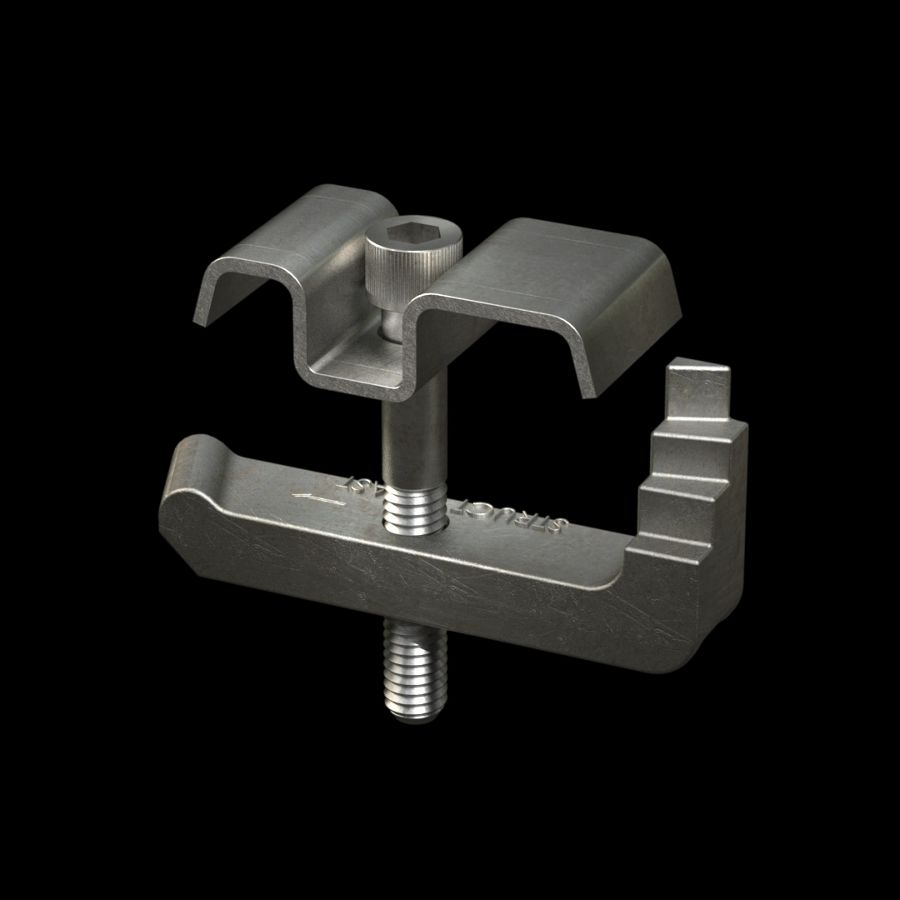 McNICHOLS® Accessories Fastener, Hot Dipped Galvanized Body, Stainless Steel, Type 304 Bracket and Hardware, Type GFSS-1 Saddle Clip (Hardware Integral with Saddle Clip)