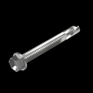McNICHOLS® Accessories Hardware, Galvanized Steel, Epoxy Coated, No. 12 Self-Drilling Hex Drill Point #5 Screws (0.216" Diameter x 2" Length), Package of 100 Screws