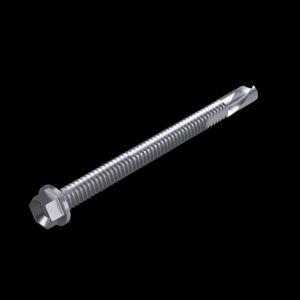 McNICHOLS® Accessories Hardware, Galvanized Steel, Epoxy Coated, 1/4" Self-Drilling Hex Drill Point #5 Screws (1/4" Diameter x 3" Length), Package of 100 Screws