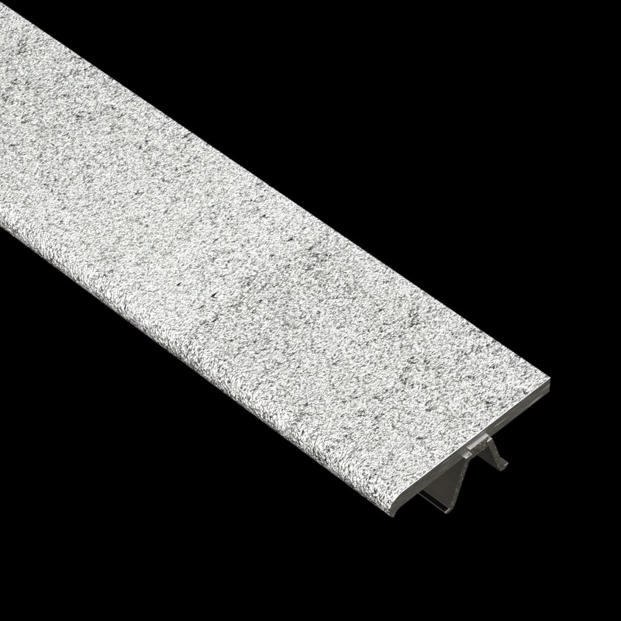 McNICHOLS® Accessories Nosing, GRIP TIGHT®, Aluminum, Alloy 6063-T6, GRIP TIGHT® Aluminum Oxide Grit Coating, .2500" Thick (1/4" Gauge), Type C-3E Nosing (3" Width) with Easy Anchor Base Clips, Slip-Resistant Surface McNICHOLS® Accessories Nosing, GRIP TIGHT®, Aluminum, Alloy 6063-T6, GRIP TIGHT® Aluminum Oxide Grit Coating, .2500" Thick (1/4" Gauge), Type C-3E Nosing (3" Width) with Easy Anchor Base Clips, Slip-Resistant Surface