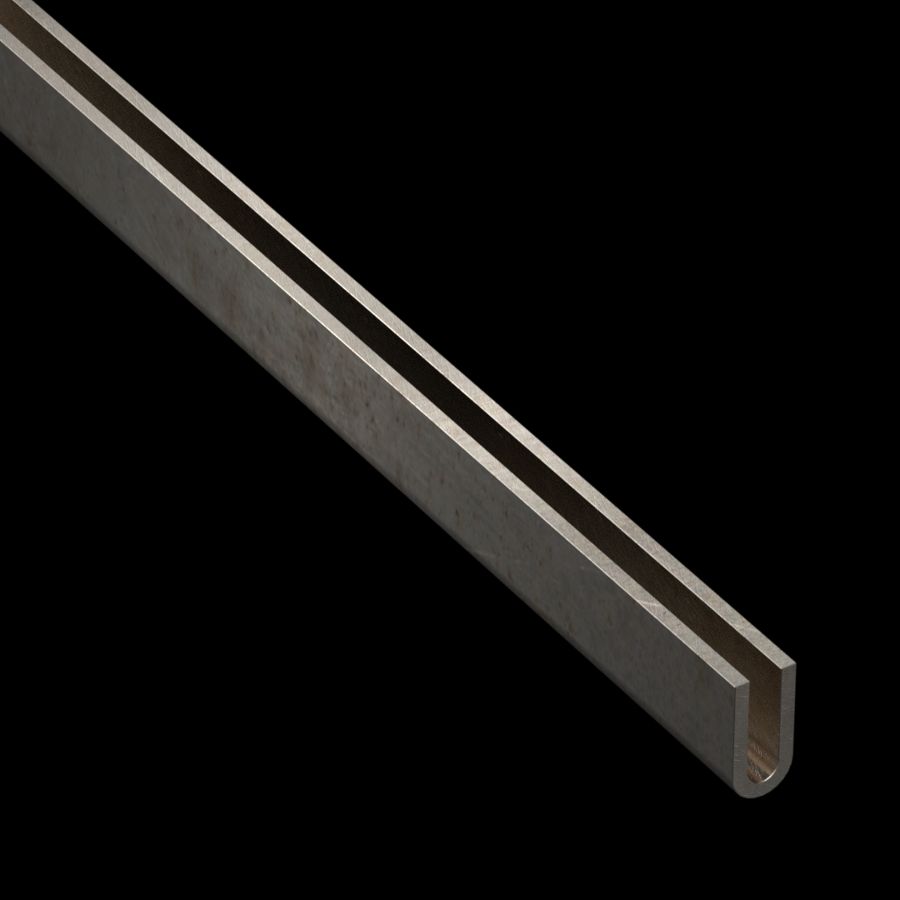 McNICHOLS® Accessories U-Edging, Carbon Steel, Hot Rolled, 11 Gauge (.1196" Thick), Type 401 U-Edging (1/4" Opening x 1" Width)