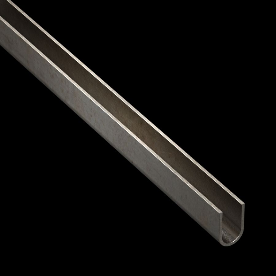 McNICHOLS® Accessories U-Edging, Carbon Steel, Hot Rolled, 14 Gauge (.0747" Thick), Type 450 U-Edging (1/2" Opening x 1" Width)