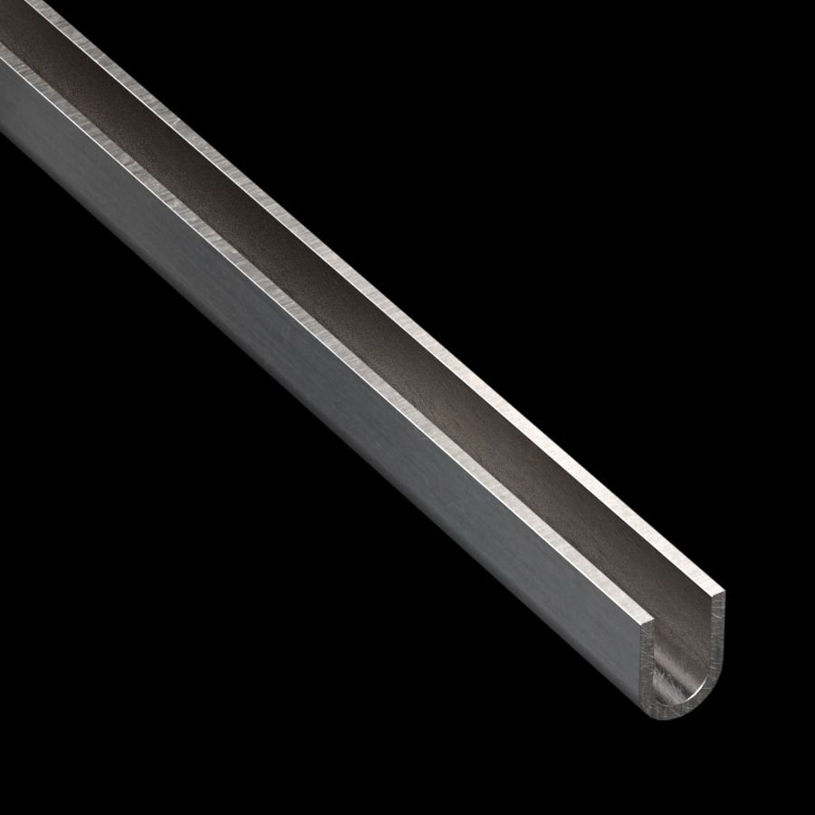 McNICHOLS® Accessories U-Edging, Aluminum, Alloy 3003-H14, .1250" Thick (8 Gauge), Type 450 U-Edging (1/2" Opening x 1" Width) McNICHOLS® Accessories U-Edging, Aluminum, Alloy 3003-H14, .1250" Thick (8 Gauge), Type 450 U-Edging (1/2" Opening x 1" Width)