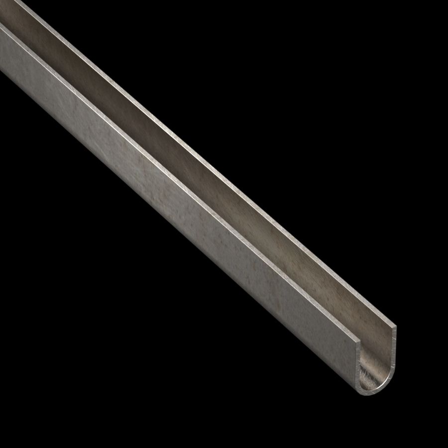 McNICHOLS® Accessories U-Edging, Stainless Steel, Type 304, 14 Gauge (.0781" Thick), Type 450 U-Edging (1/2" Opening x 1" Width)