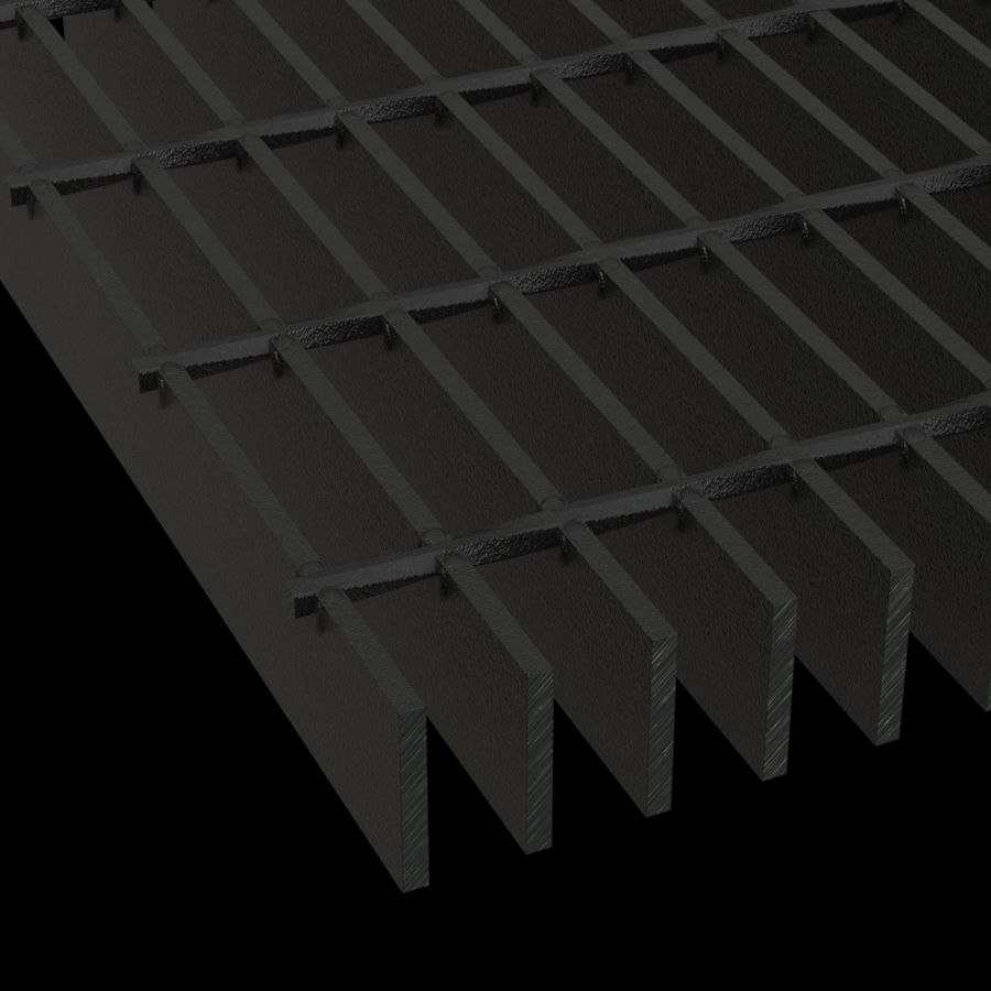 McNICHOLS® Bar Grating Heavy-Duty Welded, Rectangular Bar, GHB-200, 19-W-4 Spacing, Carbon Steel, Hot Rolled - Painted Black, 2" x 1/4" Rectangular Bar, Smooth Surface, 71% Open Area McNICHOLS® Bar Grating Heavy-Duty Welded, Rectangular Bar, GHB-200, 19-W-4 Spacing, Carbon Steel, Hot Rolled - Painted Black, 2" x 1/4" Rectangular Bar, Smooth Surface, 71% Open Area