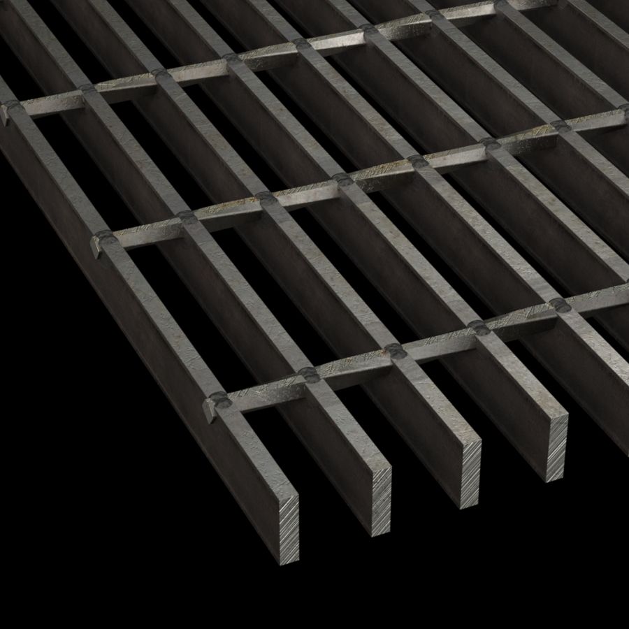 McNICHOLS® Bar Grating Heavy-Duty Welded, Rectangular Bar, GHB-100, 19-W-4 Spacing, Carbon Steel, Hot Rolled, 1" x 1/4" Rectangular Bar, Smooth Surface, 73% Open Area McNICHOLS® Bar Grating Heavy-Duty Welded, Rectangular Bar, GHB-100, 19-W-4 Spacing, Carbon Steel, Hot Rolled, 1" x 1/4" Rectangular Bar, Smooth Surface, 73% Open Area