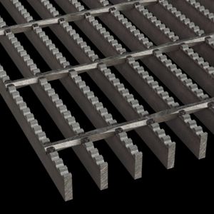 McNICHOLS® Bar Grating Heavy-Duty Welded, Rectangular Bar, GHB-100, 19-W-4 Spacing, Carbon Steel, Hot Rolled, 1" x 1/4" Rectangular Bar, Serrated Surface, 73% Open Area