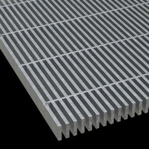 McNICHOLS® Bar Grating Press-Locked, Rectangular Bar, GCM-1-100 - CLOSE MESH, ADA, 7-P-4 Spacing, Galvanized Steel, Hot Dipped, 1" x 3/16" Rectangular Bar, Smooth Surface, 55% Open Area