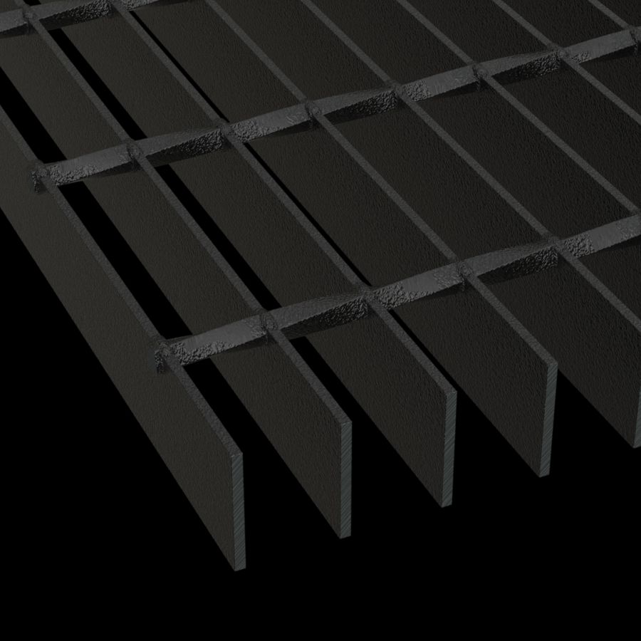 McNICHOLS® Bar Grating Welded, Rectangular Bar, GW-150-A, 19-W-4 Spacing, Carbon Steel, Hot Rolled - Painted Black, 1-1/2" x 1/8" Rectangular Bar, Smooth Surface, 83% Open Area McNICHOLS® Bar Grating Welded, Rectangular Bar, GW-150-A, 19-W-4 Spacing, Carbon Steel, Hot Rolled - Painted Black, 1-1/2" x 1/8" Rectangular Bar, Smooth Surface, 83% Open Area