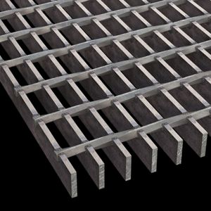 McNICHOLS&reg; Bar Grating Standard-Duty Welded, Rectangular Bar, SGW-100-2, 15-W-2 Spacing, Carbon Steel, Hot Rolled, 1" x 3/16" Rectangular Bar, Smooth Surface, 64% Open Area