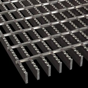 McNICHOLS® Bar Grating Standard-Duty Welded, Rectangular Bar, SGW-100-2, 15-W-2 Spacing, Carbon Steel, Hot Rolled, 1" x 3/16" Rectangular Bar, Serrated Surface, 64% Open Area