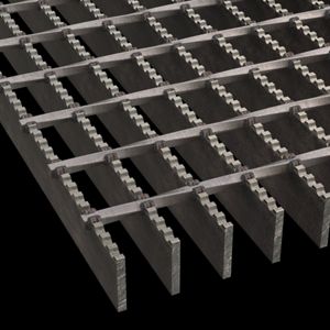 McNICHOLS&reg; Bar Grating Standard-Duty Welded, Rectangular Bar, GW-125-2, 19-W-2 Spacing, Carbon Steel, Hot Rolled, 1-1/4" x 3/16" Rectangular Bar, Serrated Surface, 71% Open Area