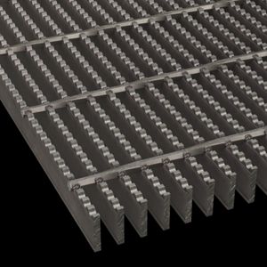 McNICHOLS&reg; Bar Grating Standard-Duty Welded, Rectangular Bar, CMW-4-125 - CLOSE MESH, ADA, 11-W-4 Spacing, Carbon Steel, Hot Rolled, 1-1/4" x 3/16" Rectangular Bar, Serrated Surface, 70% Open Area