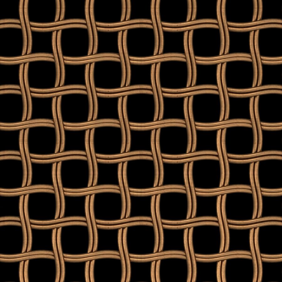 McNICHOLS® Wire Mesh Designer Mesh, HALO™ 2252, Bronze, Bronze Alloy, Woven - Helical (Spiral) Crimp Weave, 52% Open Area McNICHOLS® Wire Mesh Designer Mesh, HALO™ 2252, Bronze, Bronze Alloy, Woven - Helical (Spiral) Crimp Weave, 52% Open Area