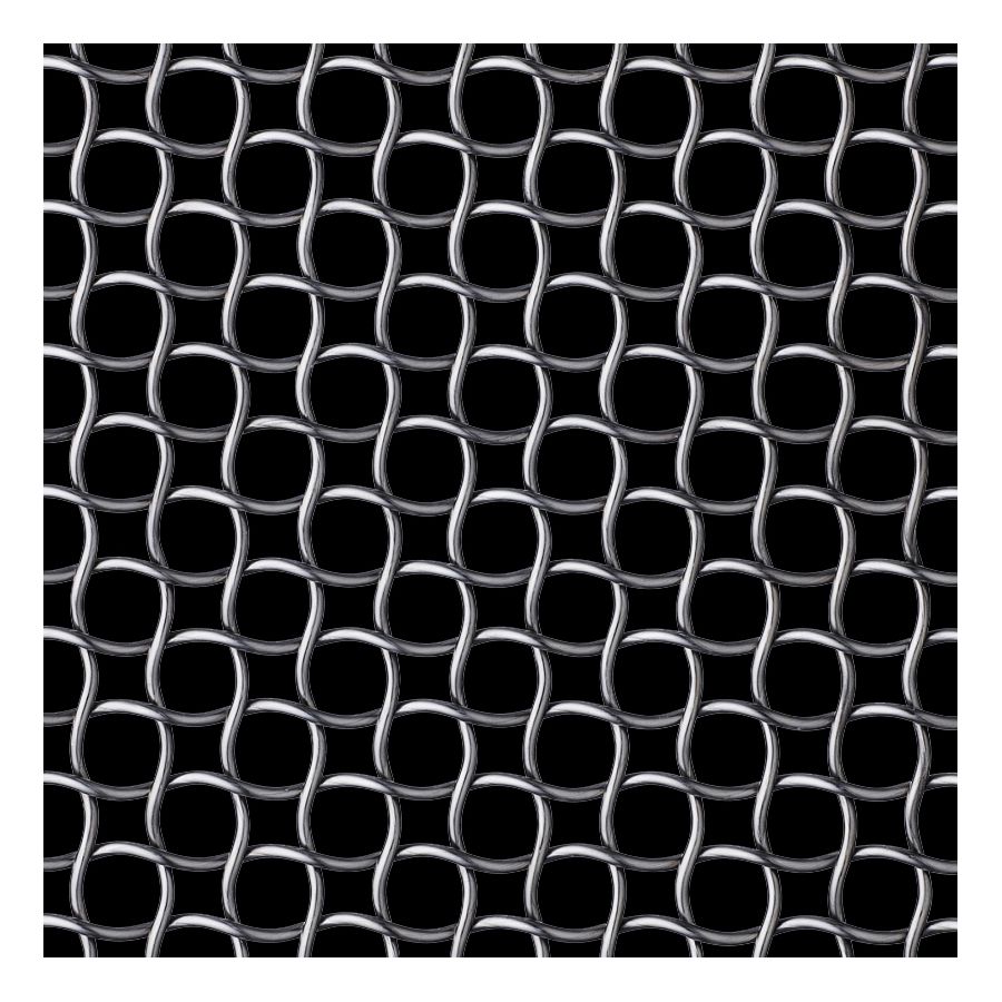 McNICHOLS® Wire Mesh Designer Mesh, HALO™ 1162, Carbon Steel, Cold Rolled, Woven - Helical (Spiral) Crimp Weave, 62% Open Area