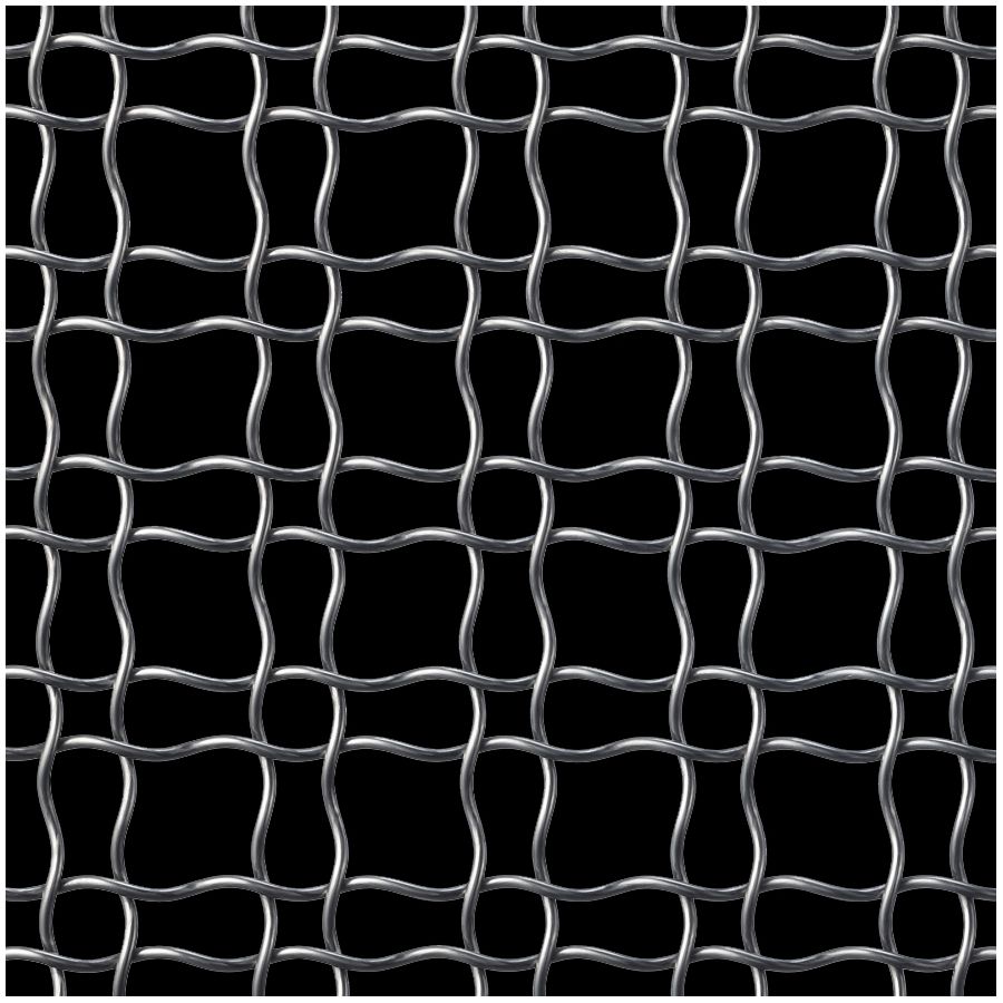 McNICHOLS® Wire Mesh Designer Mesh, HALO™ 4474, Carbon Steel, Cold Rolled, Woven - Helical (Spiral) Crimp Weave, 74% Open Area