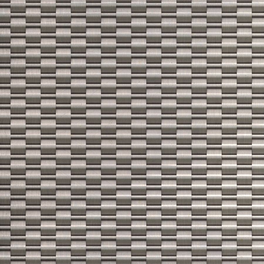 McNICHOLS® Wire Mesh Designer Mesh, SHIRE™ 2134, Stainless Steel, Type 304, Woven - Flat Wire Cladding Weave, 0% Open Area McNICHOLS® Wire Mesh Designer Mesh, SHIRE™ 2134, Stainless Steel, Type 304, Woven - Flat Wire Cladding Weave, 0% Open Area