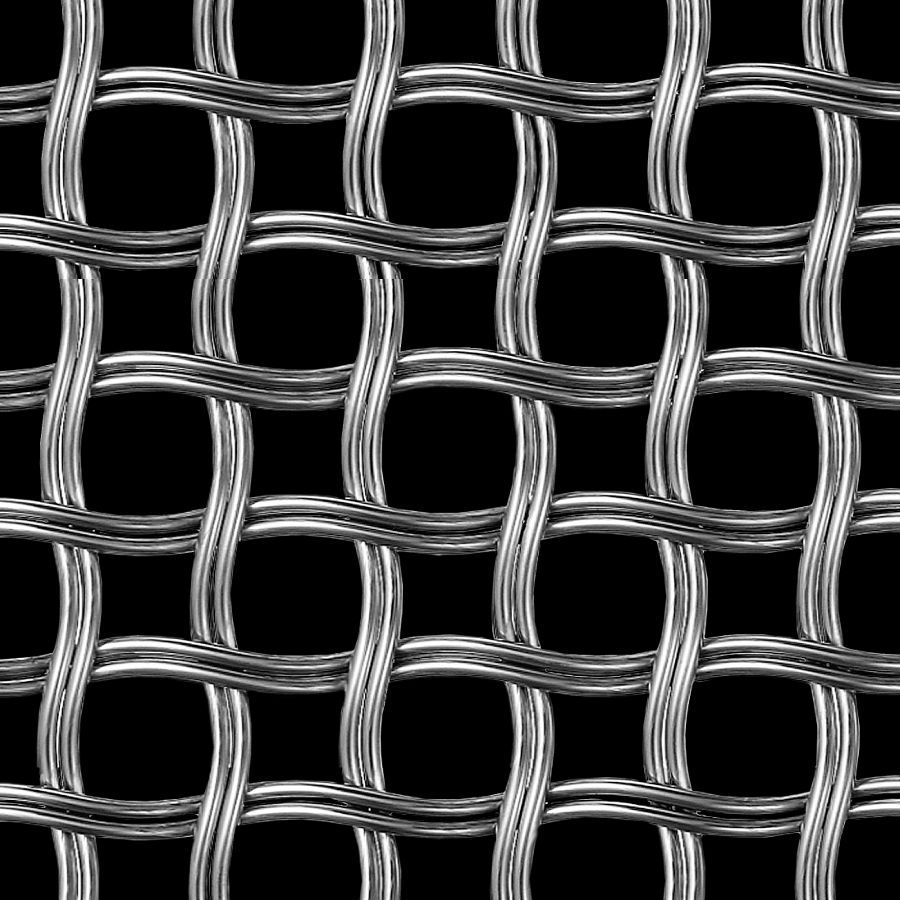 McNICHOLS® Wire Mesh Designer Mesh, HALO™ 2252, Stainless Steel, Type 304, Woven - Helical (Spiral) Crimp Weave, 52% Open Area