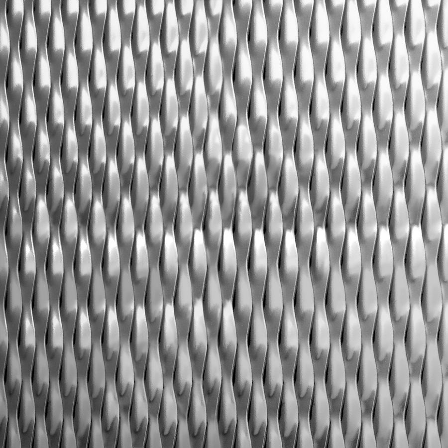 McNICHOLS® Textured Metal Designer Textured, 5-SM 1600, Stainless Steel, Type 304, No. 4 Satin Finish, 16 Gauge (.0625" Thick), 0% Open Area