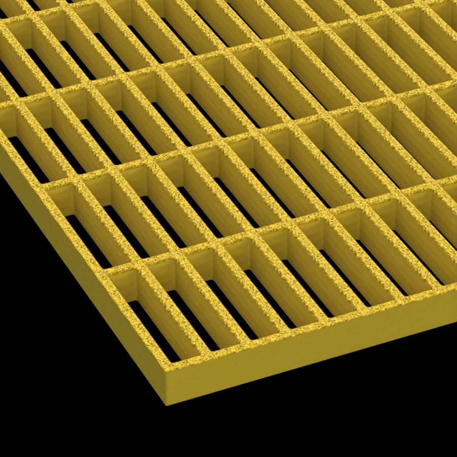McNICHOLS® Fiberglass Grating Molded, Rectangular, MS-R-100, Fiberglass, SGF Polyester Resin, Yellow, 1" Grid Height, 1" x 4" Rectangular Grid, Grit Surface, 67% Open Area McNICHOLS® Fiberglass Grating Molded, Rectangular, MS-R-100, Fiberglass, SGF Polyester Resin, Yellow, 1" Grid Height, 1" x 4" Rectangular Grid, Grit Surface, 67% Open Area