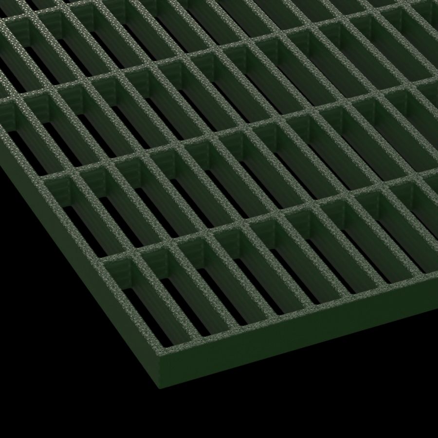 McNICHOLS® Fiberglass Grating Molded, Rectangular, MS-R-100, Fiberglass, SPF Polyester Resin, Green, 1" Grid Height, 1" x 4" Rectangular Grid, Grit Surface, 67% Open Area McNICHOLS® Fiberglass Grating Molded, Rectangular, MS-R-100, Fiberglass, SPF Polyester Resin, Green, 1" Grid Height, 1" x 4" Rectangular Grid, Grit Surface, 67% Open Area