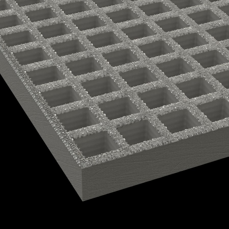 McNICHOLS® Fiberglass Grating Molded, Square, MS-S-150, Fiberglass, SGF Polyester Resin, Light Gray, 1-1/2" Grid Height, 1-1/2" x 1-1/2" Square Grid, Grit Surface, 70% Open Area McNICHOLS® Fiberglass Grating Molded, Square, MS-S-150, Fiberglass, SGF Polyester Resin, Light Gray, 1-1/2" Grid Height, 1-1/2" x 1-1/2" Square Grid, Grit Surface, 70% Open Area