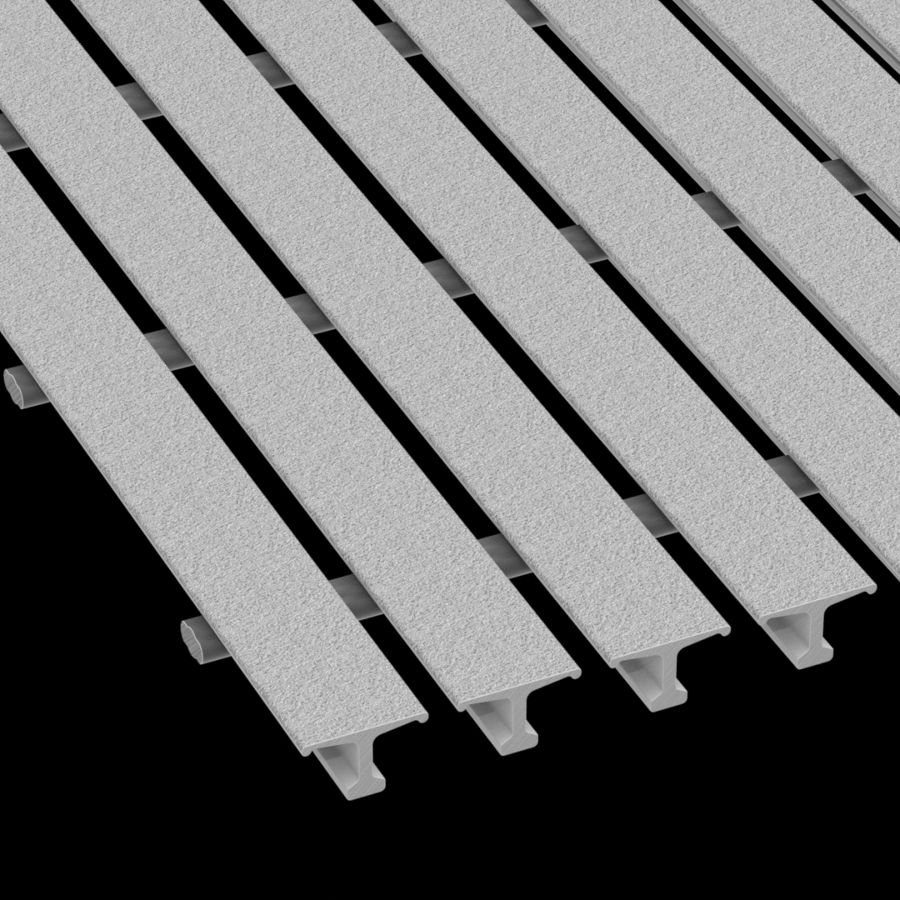 McNICHOLS® Fiberglass Grating Pultruded, Wide T-Bar, MS-WT-1810 - DURAGRID®, ADA, Fiberglass, SPF Polyester Resin, White, 1.000" Height x 1.625" Top Flange Width Wide T-Bar, Fine Grit Surface, 18% Open Area McNICHOLS® Fiberglass Grating Pultruded, Wide T-Bar, MS-WT-1810 - DURAGRID®, ADA, Fiberglass, SPF Polyester Resin, White, 1.000" Height x 1.625" Top Flange Width Wide T-Bar, Fine Grit Surface, 18% Open Area