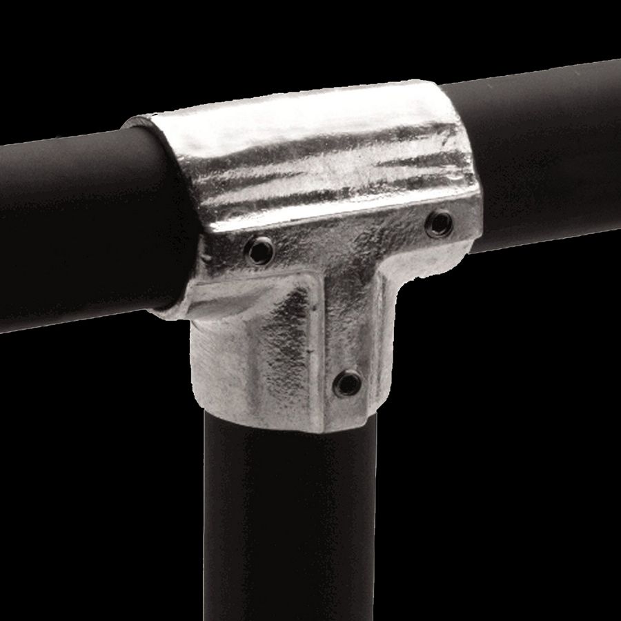McNICHOLS® Handrail Components Slip-On, Tee, Fixed, Aluminum, Aluminum Alloy, No. 5-E Tee, 1.680" Inside Diameter, Fits 1-1/4" Round Pipe with a 1.660" Outside Diameter