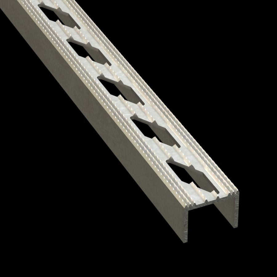 McNICHOLS® Plank Grating Extruded Ladder Rung Plank, DIAMONDBACK®, Aluminum, Alloy 6061-T6 Extrusion, Diamond-Vented (1-13/16" Width), 1.390" Channel Depth, Diamond-Serrated Surface, 12% Open Area