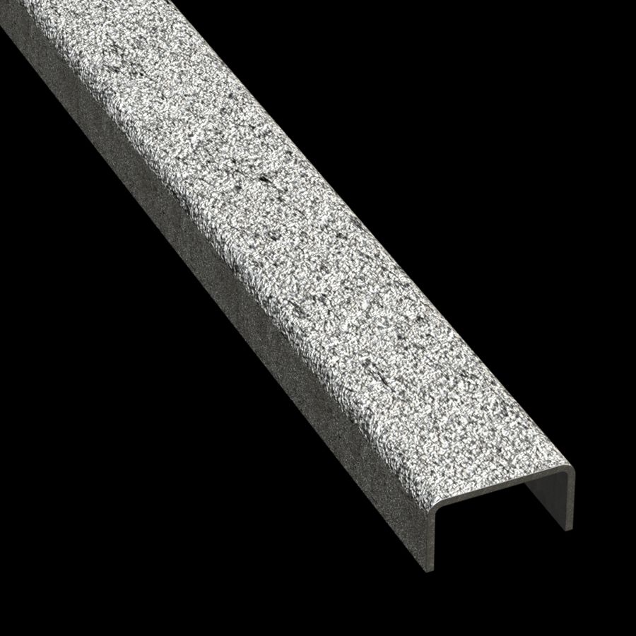 McNICHOLS® Plank Grating Ladder Rung Cover Plank, GRIP TIGHT®, Galvanized Steel, Pre-Galvanized, GRIP TIGHT® Aluminum Oxide Grit Coating, 16 Gauge (.0635" Thick), Solid (1" Width), 1" Channel Depth, Slip-Resistant Surface, 0% Open Area McNICHOLS® Plank Grating Ladder Rung Cover Plank, GRIP TIGHT®, Galvanized Steel, Pre-Galvanized, GRIP TIGHT® Aluminum Oxide Grit Coating, 16 Gauge (.0635" Thick), Solid (1" Width), 1" Channel Depth, Slip-Resistant Surface, 0% Open Area