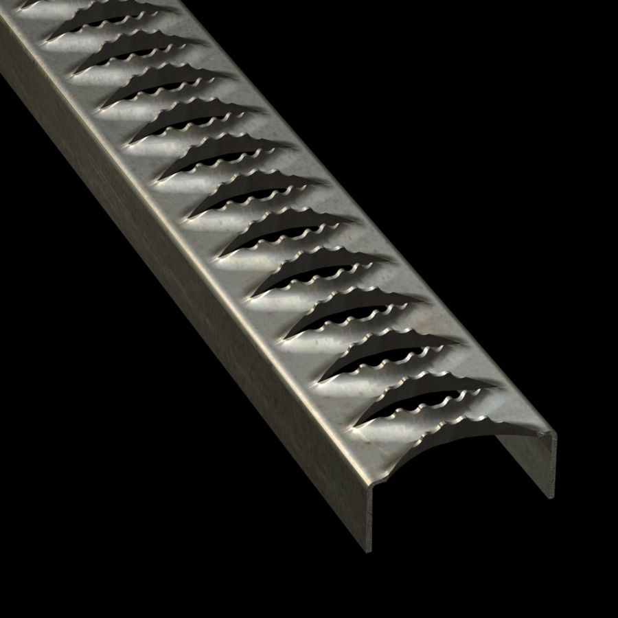 McNICHOLS® Plank Grating Ladder Rung Plank, GRIP STRUT®, Carbon Steel, HRPO, 14 Gauge (.0747" Thick), 1-Diamond (2-1/2" Width), 1-1/8" Channel Depth, Serrated Surface, 34% Open Area McNICHOLS® Plank Grating Ladder Rung Plank, GRIP STRUT®, Carbon Steel, HRPO, 14 Gauge (.0747" Thick), 1-Diamond (2-1/2" Width), 1-1/8" Channel Depth, Serrated Surface, 34% Open Area