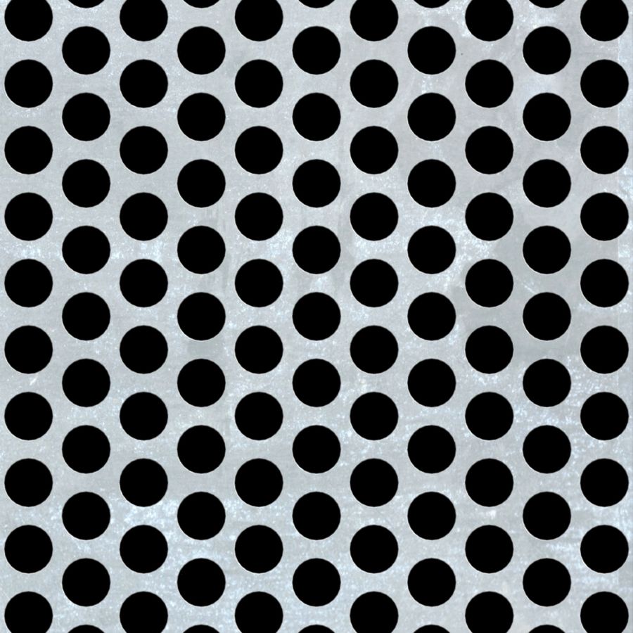 McNICHOLS® Perforated Metal Round, Galvanized Steel, G90, 18 Gauge (.0516" Thick), 1/2" Round on 11/16" Staggered Centers, 48% Open Area McNICHOLS® Perforated Metal Round, Galvanized Steel, G90, 18 Gauge (.0516" Thick), 1/2" Round on 11/16" Staggered Centers, 48% Open Area