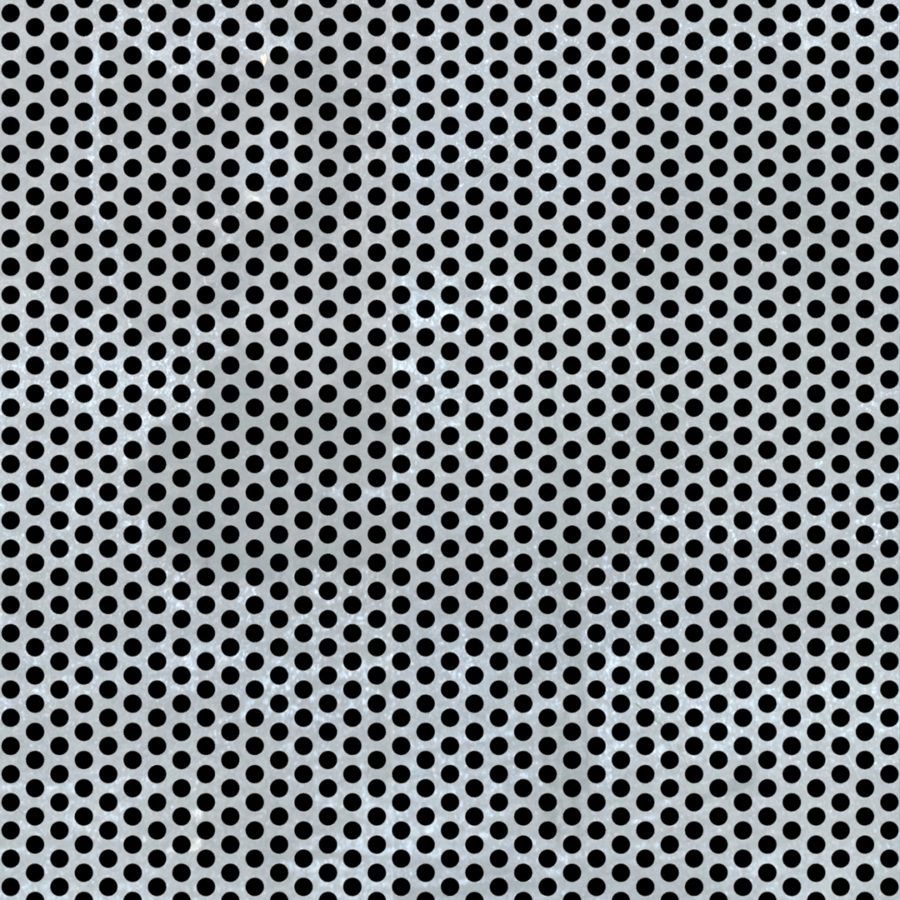 McNICHOLS® Perforated Metal Round, Galvanized Steel, G90, 16 Gauge (.0635" Thick), 1/8" Round on 3/16" Staggered Centers, 40% Open Area McNICHOLS® Perforated Metal Round, Galvanized Steel, G90, 16 Gauge (.0635" Thick), 1/8" Round on 3/16" Staggered Centers, 40% Open Area