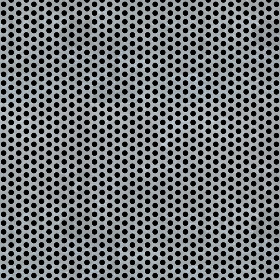 McNICHOLS® Perforated Metal Round, Galvanized Steel, G90, 24 Gauge (.0276" Thick), 1/8" Round on 3/16" Staggered Centers, 40% Open Area