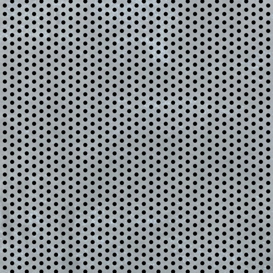 McNICHOLS® Perforated Metal Round, Galvanized Steel, G90, 20 Gauge (.0396" Thick), 3/32" Round on 3/16" Staggered Centers, 23% Open Area McNICHOLS® Perforated Metal Round, Galvanized Steel, G90, 20 Gauge (.0396" Thick), 3/32" Round on 3/16" Staggered Centers, 23% Open Area