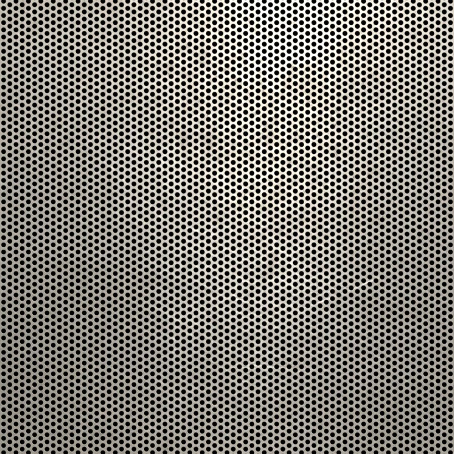 McNICHOLS® Perforated Metal Round, Stainless Steel, Type 316L, 22 Gauge (.0312" Thick), 1/16" Round on 3/32" Staggered Centers, 40% Open Area