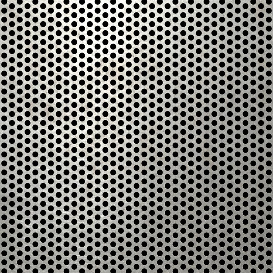McNICHOLS® Perforated Metal Round, Stainless Steel, Type 316L, 16 Gauge (.0625" Thick), 1/8" Round on 3/16" Staggered Centers, 40% Open Area McNICHOLS® Perforated Metal Round, Stainless Steel, Type 316L, 16 Gauge (.0625" Thick), 1/8" Round on 3/16" Staggered Centers, 40% Open Area