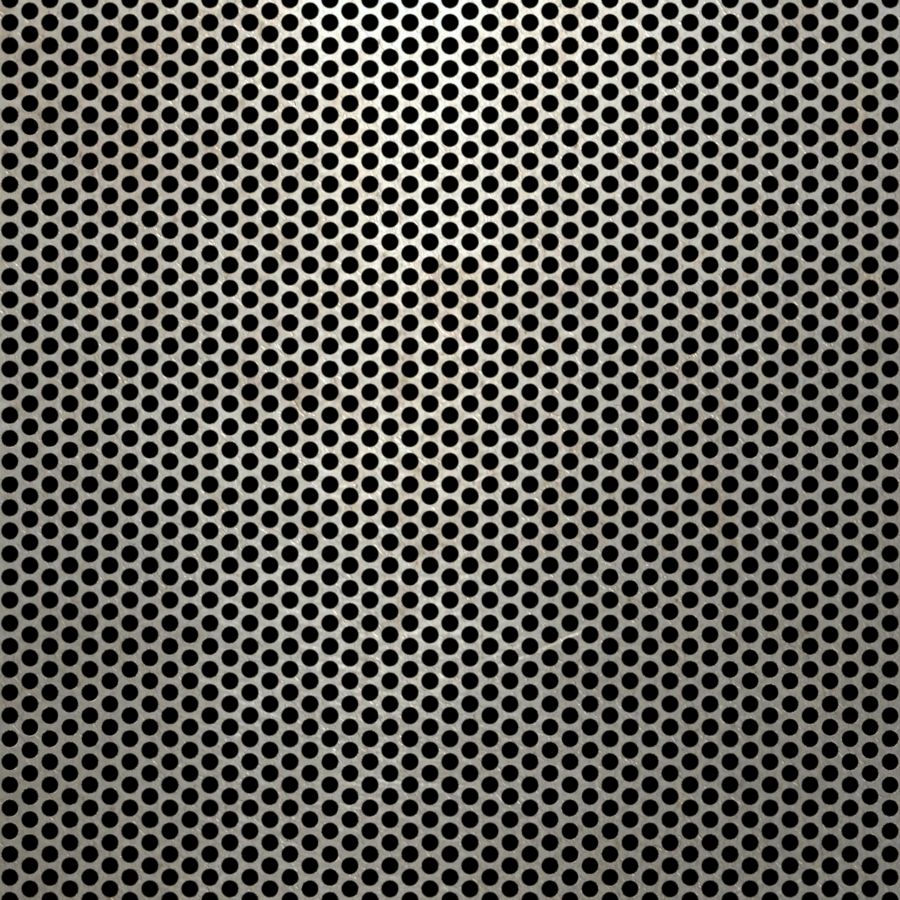 McNICHOLS® Perforated Metal Round, Carbon Steel, Cold Rolled, 22 Gauge (.0299" Thick), 0.117" Round on 0.156" Staggered Centers, 51% Open Area