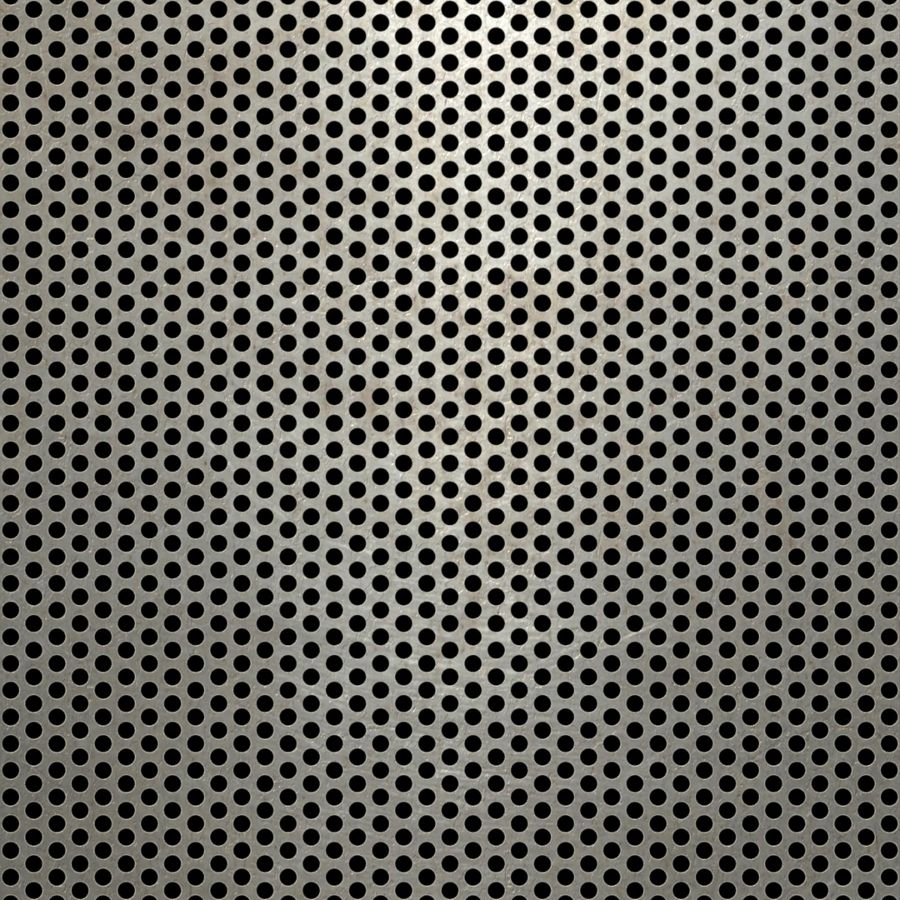 McNICHOLS® Perforated Metal Round, Carbon Steel, HRPO, 12 Gauge (.1046" Thick), 1/8" Round on 3/16" Staggered Centers, 40% Open Area McNICHOLS® Perforated Metal Round, Carbon Steel, HRPO, 12 Gauge (.1046" Thick), 1/8" Round on 3/16" Staggered Centers, 40% Open Area