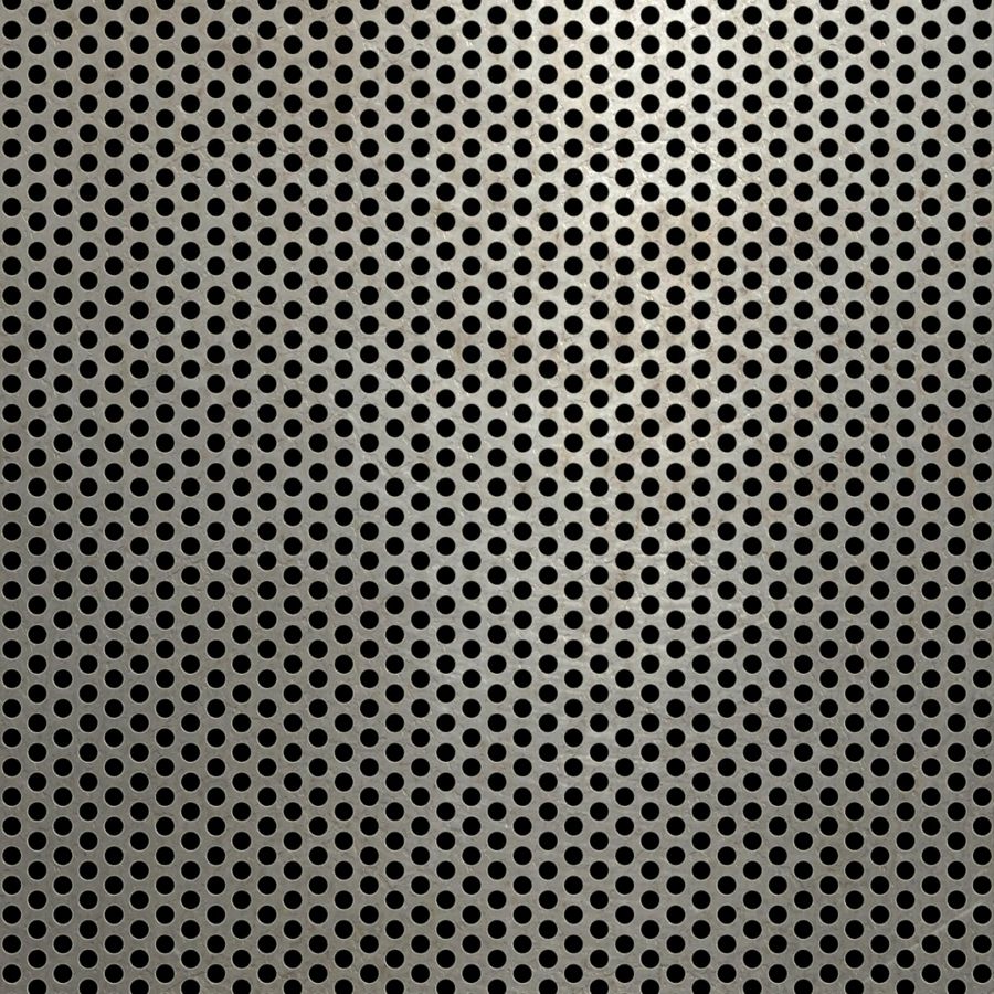 McNICHOLS® Perforated Metal Round, Carbon Steel, HRPO, 14 Gauge (.0747" Thick), 1/8" Round on 3/16" Staggered Centers, 40% Open Area