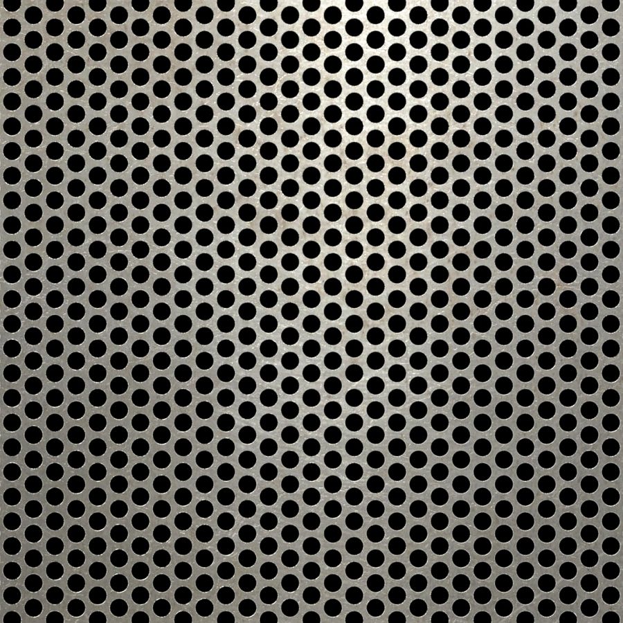 McNICHOLS® Perforated Metal Round, Carbon Steel, HRPO, 14 Gauge (.0747" Thick), 3/16" Round on 1/4" Staggered Centers, 51% Open Area McNICHOLS® Perforated Metal Round, Carbon Steel, HRPO, 14 Gauge (.0747" Thick), 3/16" Round on 1/4" Staggered Centers, 51% Open Area