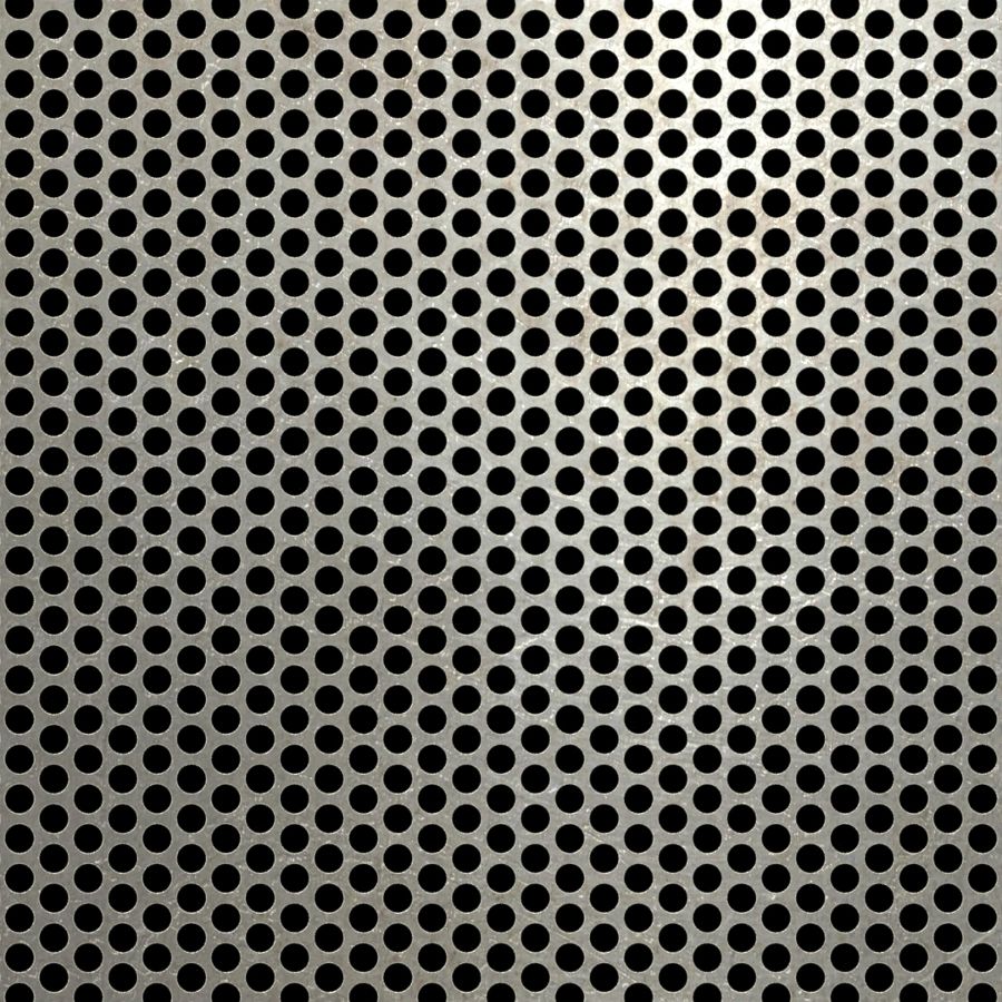 McNICHOLS® Perforated Metal Round, Carbon Steel, Cold Rolled, 16 Gauge (.0598" Thick), 3/16" Round on 1/4" Staggered Centers, 51% Open Area McNICHOLS® Perforated Metal Round, Carbon Steel, Cold Rolled, 16 Gauge (.0598" Thick), 3/16" Round on 1/4" Staggered Centers, 51% Open Area