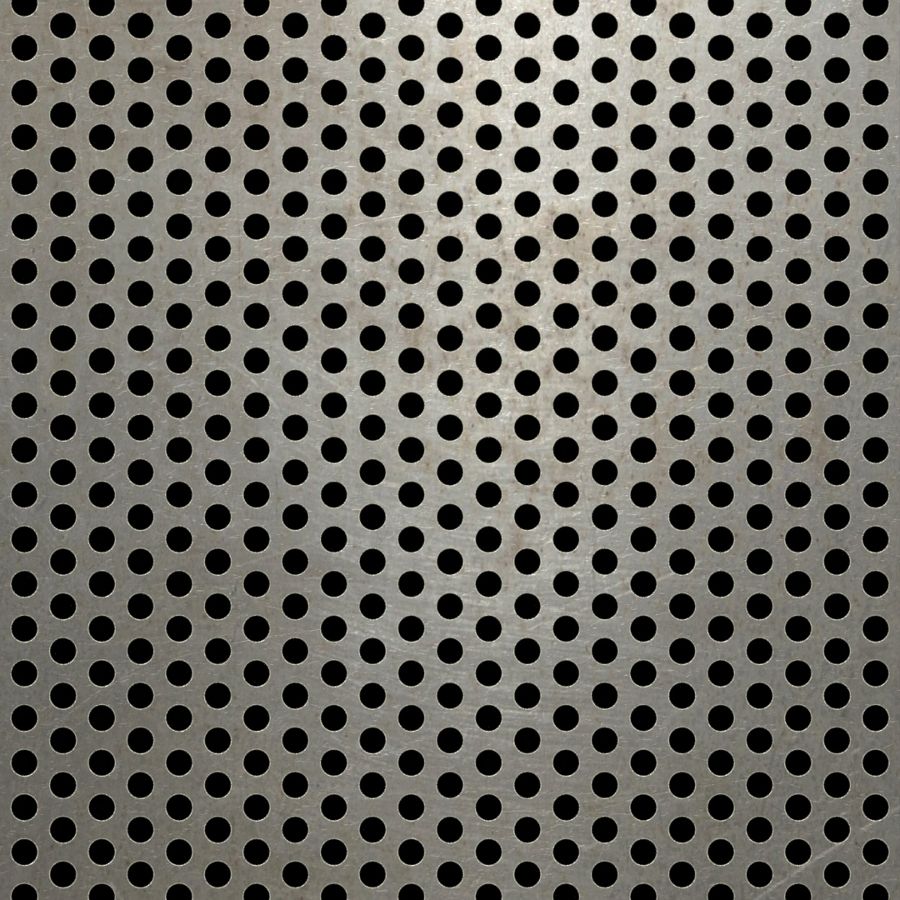 McNICHOLS® Perforated Metal Round, Carbon Steel, HRPO, 11 Gauge (.1196" Thick), 3/16" Round on 5/16" Staggered Centers, 33% Open Area