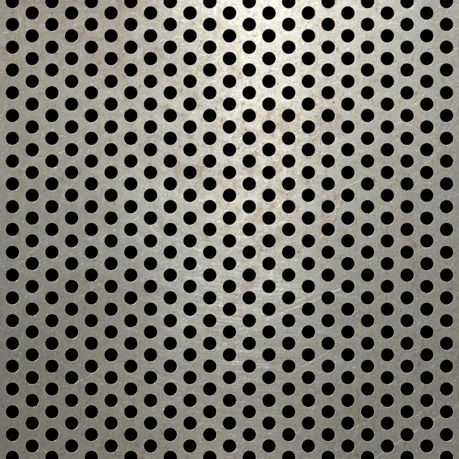 McNICHOLS® Perforated Metal Round, Carbon Steel, Cold Rolled, 16 Gauge (.0598" Thick), 3/16" Round on 5/16" Staggered Centers, 33% Open Area