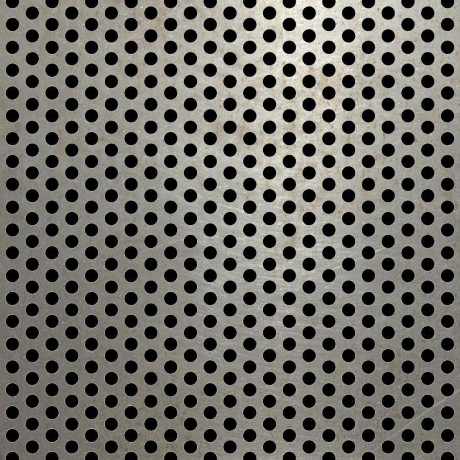 McNICHOLS® Perforated Metal Round, Carbon Steel, Cold Rolled, 18 Gauge (.0478" Thick), 3/16" Round on 5/16" Staggered Centers, 33% Open Area